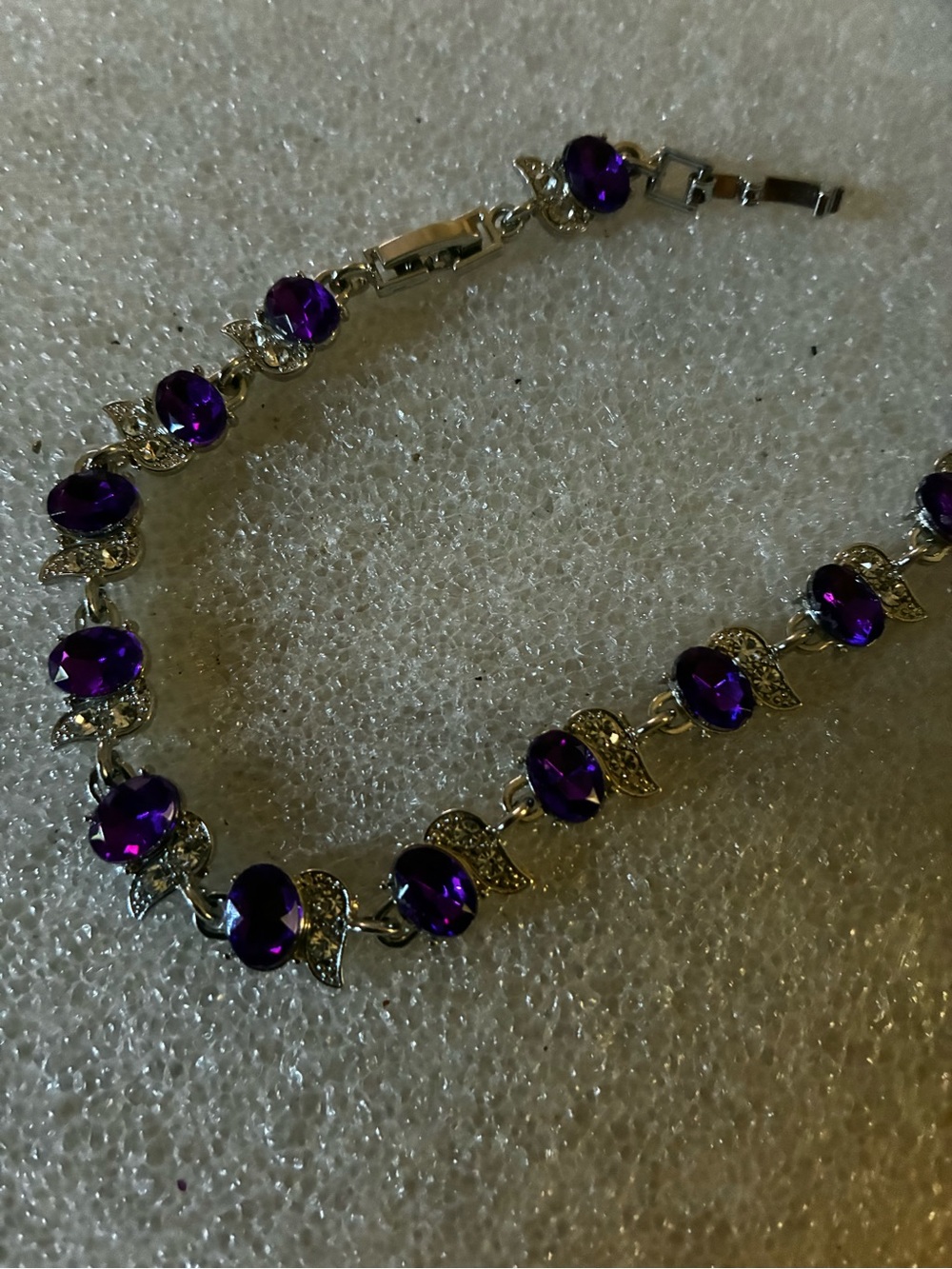 Purple Crystal Tennis Bracelet - Elegant Women's Jewelry